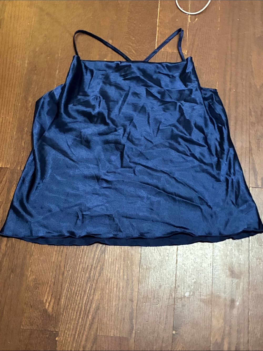 Silky Navy Spaghetti Strap Cami Top